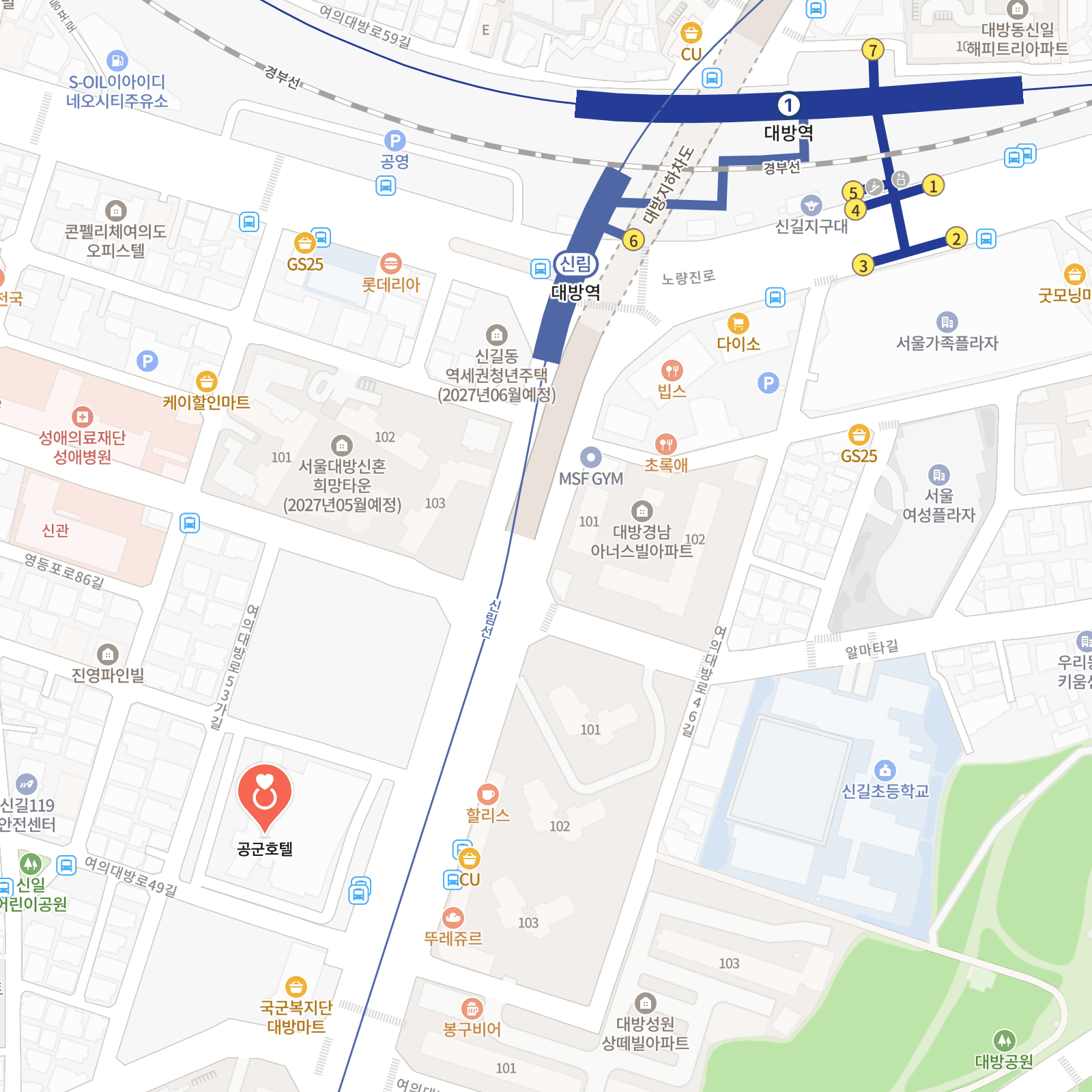 예식장 약도